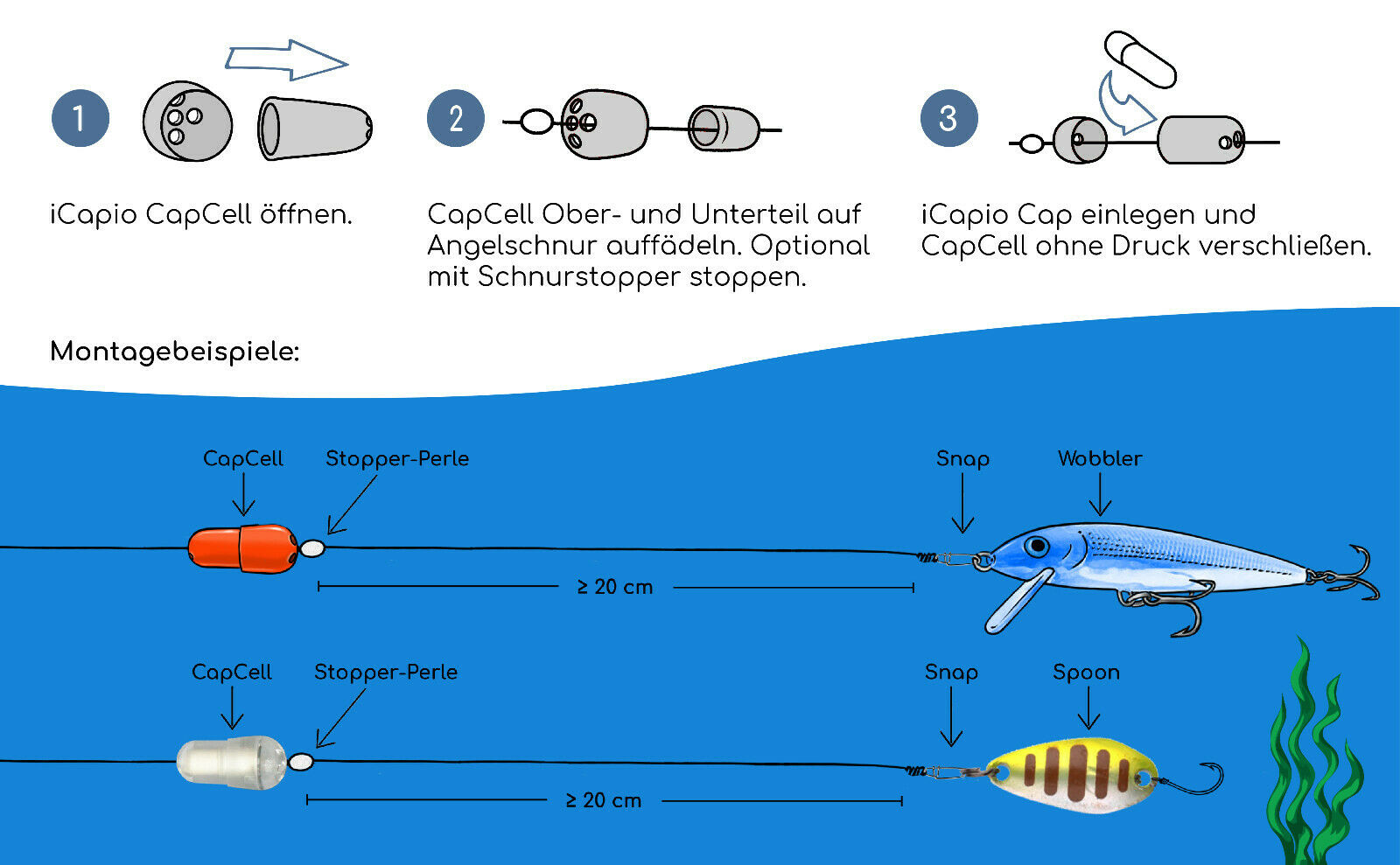 Montage für das Angeln auf Forelle