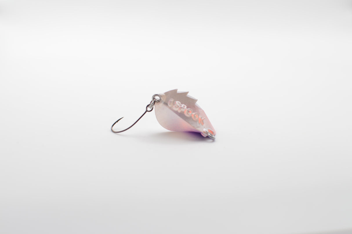 iSPOOK 28 _ Perlmutt-Silberweiss mit Lila & UV-Rot