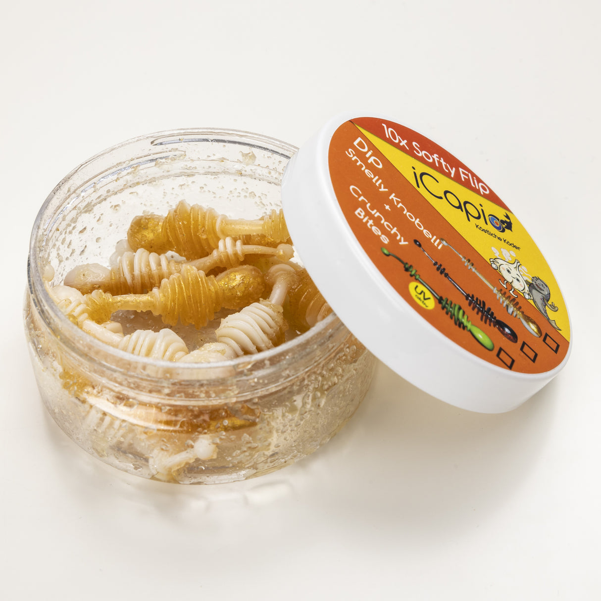 Softy Flip weiß-gold im crunchy Smelly-Knobelli Dip