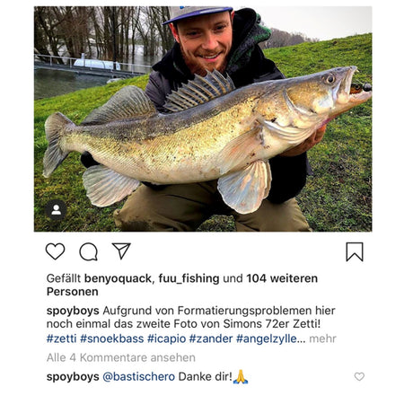 Fangmeldung - Simons Zander auf PerchPerfect