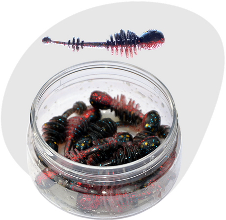 Softy Flip rot-Glitter/schwarz im crunchy Smelly Knobelli Dip